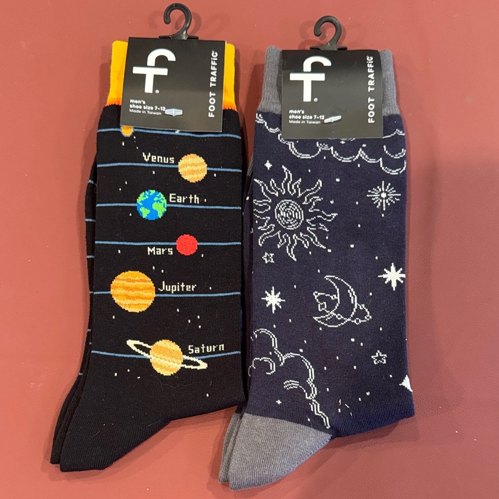 Foot Traffic Men's Celestial Socks - Black and Navy